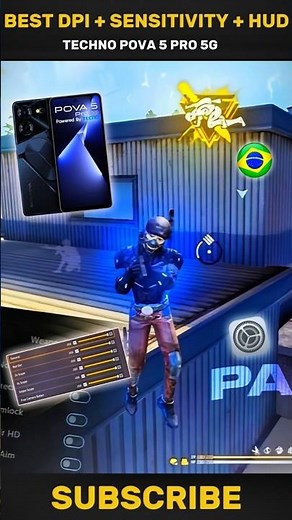 📱TECHNO POVA 5 PRO 5G || Free Fire Best Dpi + Sensitivity + Hud 🇧🇷