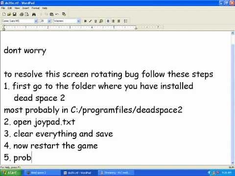 DEAD SPACE 2 SCREEN ROTATING BUG FIX