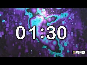 90 Second Timer ⏱️ | No Background Music | Calm Aqua & Purple Visual Countdown