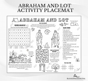 Abraham and Lot Activity Placemat: Bible Coloring Page (PDF Download) - Etsy