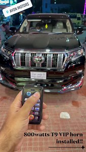 T9 800watts vip horn installation done on this brand new beast PRADO!! ✅💯💯 *Box includes* • 2 SIRENS each (400watts) • 1 steering remote • 1 T9 powerful Amplifier • 1 remote #800watts #T9 #VIP_horn #PRADO #AyonMotors 🔥🔥 No installation charge. ⬅️ *Note* Home installation services available. ✅ Delivery possible outside of Dhaka. Message us or comment for price. 💬 | Ayon Motors