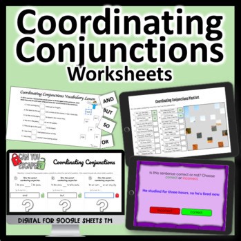 Worksheets for Coordinating Conjunctions Review Activities