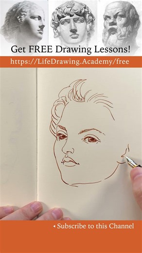 Portrait Sketch in Three Quarters View