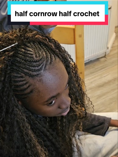 Half cornrow half crochet hairstyle #halfandhalfhair #crochethairstyles #halfweavehalfcornrows #hairtutorials #creatorsearchinsights