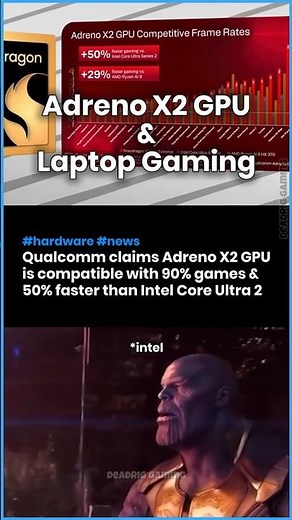 Qualcomm claims Adreno X2 GPU is compatible with 90% PC games & 50% faster than Intel