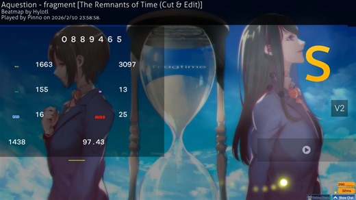 [o!m 4k] 面切练习 fragment v2 97.43%