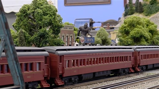 Lionel Legacy Pennsylvania RailRoad M1 pulls a string of P70 Coaches with a baggage , combine and mail car out of the staging yard and around the layout . Sunset Models 3rd Rail / Golden Gate Depot makes some really beautiful cars . | Lower Susquehanna Valley Modular Railroaders