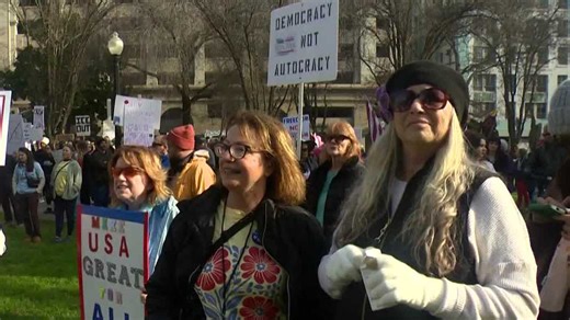 Protesters rally in Sacramento region against Trump administration after one year in office