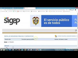 Tutorial SIGEP Hoja de Vida | Rentas | Evaluación desempeño