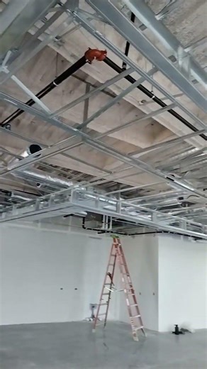 the craziest soffit/ceiling I have built yet! Two rows of linear lights and a continuous diffuser!