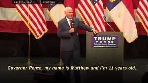 425K views · 1.5K reactions | Matthew Schricker, 11, of North Carolina asked Mike Pence if his role in Donald J. Trump's campaign was to “soften up” Trump’s tone. | The New York Times | Facebook