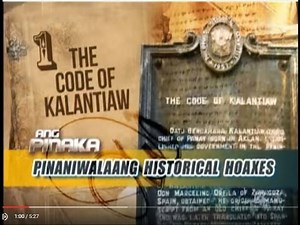 Code of Kalantiaw: isang historical hoax  | Videos | GMA News Online