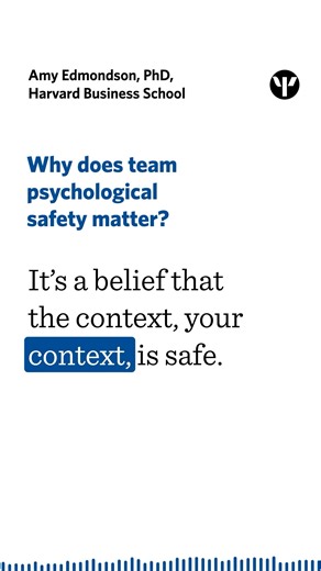 10K views · 84 reactions | Psychological safety in the workplace empowers team members to take risks, ask questions, and openly discuss mistakes. Building a culture where employees feel safe and valued is critical to innovation and success, explains Dr. Amy Edmondson. #workplace #psychology #innovation #mentalhealth | American Psychological Association | Facebook