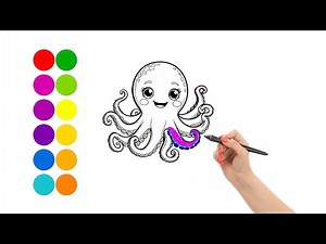 Cute Octopus Coloring for Kids | Fun & Easy Ocean Drawing!