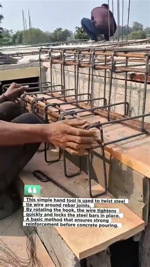Fast Rebar Tying by Hand | Simple Tool, Strong Concrete #construction #rebar #tools