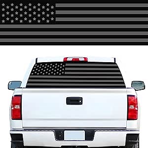 Rear Window Decals for Trucks - 65x17.3 in Back Window American Flag Decals Fit Most Pickup Trucks SUV, Vinyl Back Window Decal Truck Rear Window Graphics for Personalized