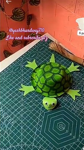 making turtle with cardboard bowl... 💓❣️😉like and subscribe plz