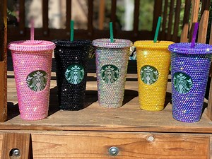 Rhinestone Starbucks Cold Cups 24 Oz - Etsy