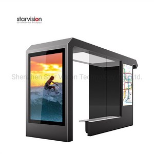 [Hot Item] Galvanized Steel Anti Rust Solar Bus Shelter with Bus Route Info