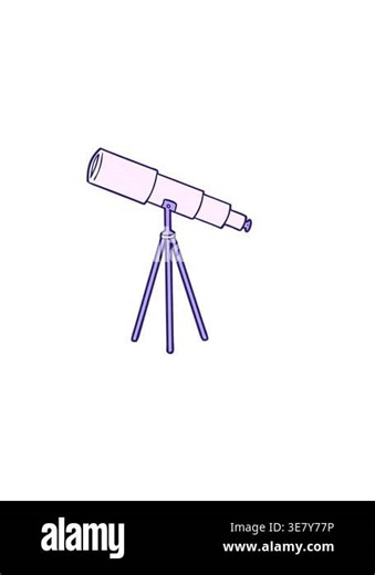horizontally vibrating animation of cartoon telescope Stock Video Footage - Alamy
