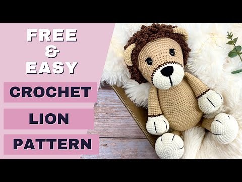 FREE crochet lion pattern, LOW-SEW Amigurumi Lion Pattern, How to crochet a lion
