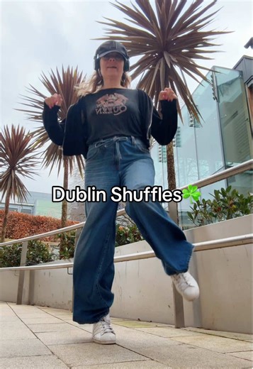 Tired legs from dancing all night with @She Moves Again 🙌 ❤️‍🔥❤️‍🔥 But a lil burst of energy since it’s not raining! 🤩 Dublin Shuffles ☘️- anyone recognise this spot?! #shuffledance