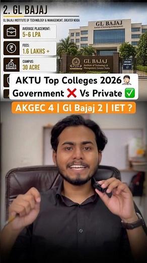 AKTU Top Colleges 🧑🏻‍🎓❌ Government vs Private | Placements Fees & Campus life 🏫 #aktu
