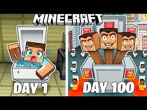 I Survived 100 Days as SKIBIDI TOILET in HARDCORE Minecraft!