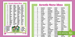 Acrostic Name Poems