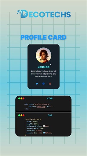 Modern Profile Card Design with HTML & CSS 💻🔥