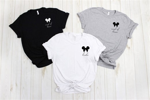 Minimalist Maid of Honor T-shirt, Disney Bachelorette Party Pocket Shirt, Princess Castle Bride Shirt, Bride Team Shirt, Bridal Party Shirt - Etsy