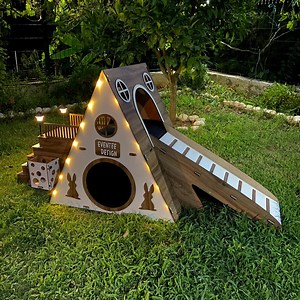 Modern Two-story Rabbit House: Indoor Bunny Castle With Slide - Etsy