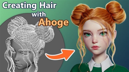 Maya几何体转化为毛发工具插件 Ahoge 0.9.2 Win版本 Ahoge 0.9.2 - Hair plugin for Maya