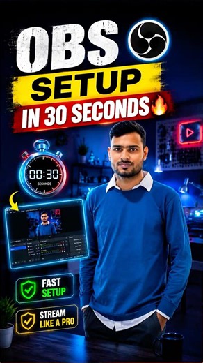 OBS Setup in 30 Seconds 🔥 #OBS #OBSStudio #obssetup