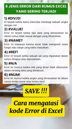 Cara Mengatasi Kode Error di Microsoft Excel