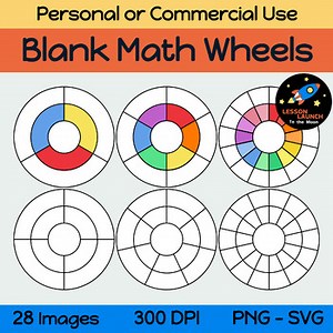 Blank Math Wheels (Math Wagon Wheels Templates) - Clipart