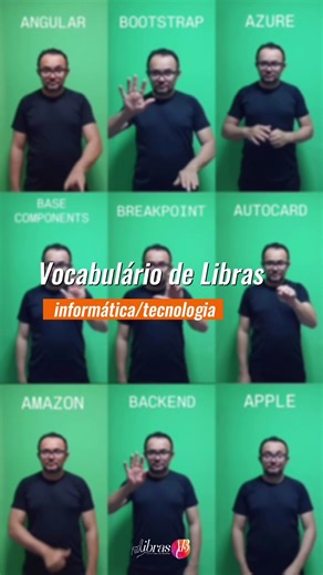 📚 9 Vocabulário de Libras 🔴 TEMA: Informática/Tecnologia 1. ANGULAR 2. BOOTSTRAP 3. AZURE 4. BASE COMPONENTS 5. BREAKPOINT 6. AUTOCARD 7. AMAZON 8. BACKEND 9. APPLE Fonte: @fesai_br Vem mais por aí 🚀 #aprenderlibras #librastecnologia #librasinformatica