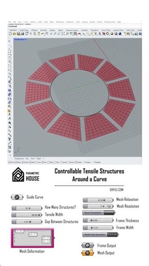 Grasshopper Kangaroo Tutorial (Parametric Structure) #shorts
