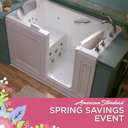 Turn over a new leaf with the therapeutic power of a walk-in tub.🍀🛁 You’ll feel refreshed and renewed every time you enjoy your American Standard Walk-In Tub. Our 44 targeted air and water jets soothe aching muscles and improve mobility in stiff joints so you can put some spring back in your step. Schedule your free walk-in tub evaluation today! | American Standard Walk-In Tubs
