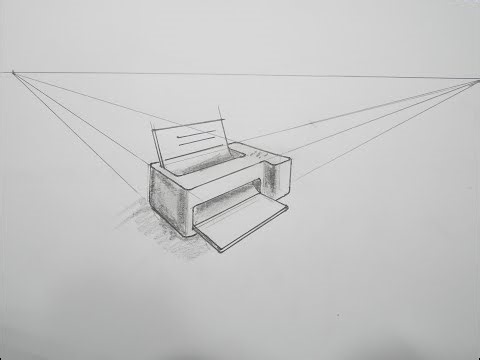 How To Draw a Printer in 2 Point Perspective