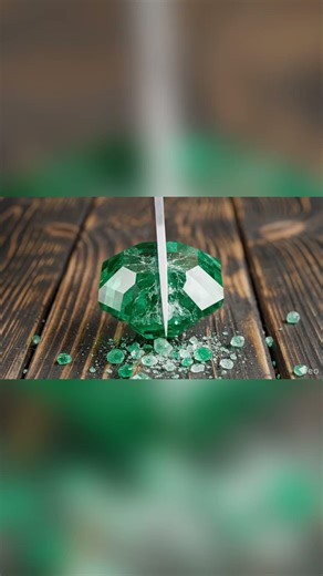 Minecraft Emerald Block – Satisfying Cut #minecraft #shorts #asmr