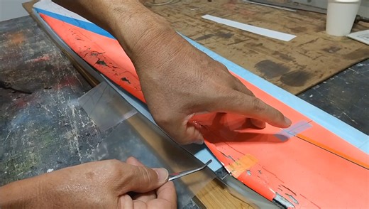 气球内增压法修补空心复材滑翔机前缘 | RC glider repair start _ fatal buckling _ F5J Explorer Q4