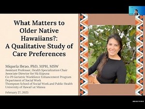 What Matters to Older Native Hawaiians? A Qualitative Study of Care Preferences