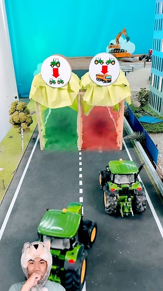 tractor car passes through the magic door #shorts