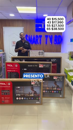 ✨ OFERTA TCL QLED IMPERDIBLE ✨ Disfruta colores más vivos, brillo superior y detalles realistas gracias a la tecnología QLED, que usa puntos cuánticos para ofrecer una imagen más nítida, intensa y llena de vida. 🌈 Además, cuenta con Google TV y Bluetooth, para que disfrutes tus apps, música y series favoritas con solo tu voz. 🎬🎶 📺 Modelos disponibles: 40” – RD$15,500 43” – RD$17,990 55” – RD$27,500 65” – RD$38,500 💥 ¡Aprovecha esta oferta limitada! 📍 Ubicación: Calle Arturo Logroño #163, c