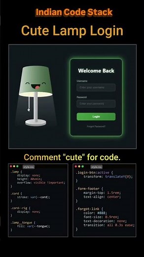 Cute Lamp Login Form UI Design (In 3D!)