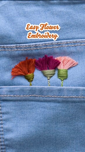 Add some floral flair to your favorite pants 🌸👖 #blossom #embroidery #embroideryhacks #sewing #sewinghacks #clothingcustomization #clothingdiy #thriftflip #upcycle #expressyourself #floralembroidery #embroideryforbeginners #easyembroidery #embroiderytutorial