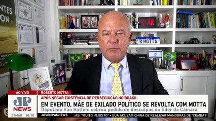 Mãe de exilado político invade evento e critica falas de Hugo Motta sobre perseguição no Brasil