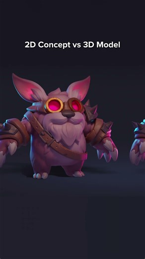 2D Concept vs 3D Model – Stylized Creature
