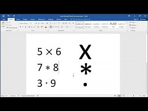 How to type multiplication signs in Word